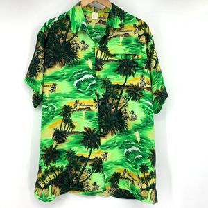 Vintage Mens Rina Bahamas Shirt Island Palm Trees Resort Wear Large 2196